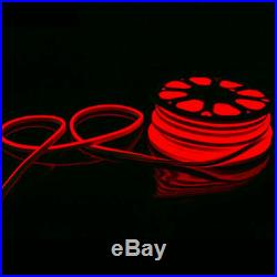 100' LED Neon Rope Light Waterproof Xmas Party Commercial Store Sign Decor Red