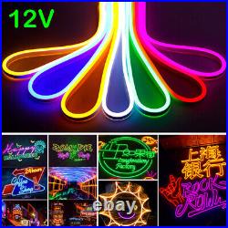 100ft DC12V Neon LED Rope Light Waterproof Flex Commercial Sign Home Store Decor