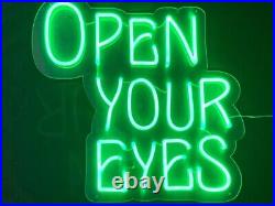 18x16 Open Your Eyes Flex LED Neon Sign Light Party Gift Bar Store Shop Décor