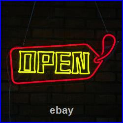 20 x 12 Bright LED Neon Light OPEN Sign + on/off switch UL Power Store Decor