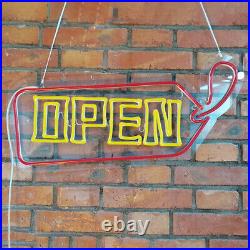 20 x 12 Bright LED Neon Light OPEN Sign + on/off switch UL Power Store Decor