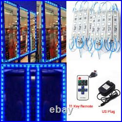 20pcs 5050 SMD 3 LED Bulb Module Lights Blue Store Window Sign Lamp+Power+Remote