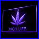 220008 Marijuana Hemp Leaf High Life Store Shop Open illuminated Neon Sign