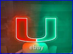 22x14 Miami Hurricanes Flex LED Neon Sign Light Lamp Party Gift Store Décor