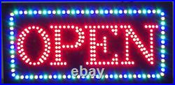 24X12 Outdoor Open Sign Waterproof, Super Bright LED Sign, Store Sign, Busines