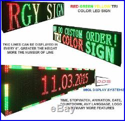 25 x 25 Outdoor Red Yellow Green Tri Color Programmable Shop Store Led Signs