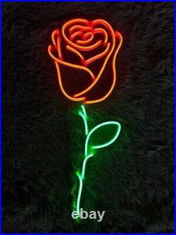 26x15 Rose Flower Flex LED Neon Sign Light Party Gift Store Shop Artwork Décor