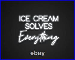 30 Ice Cream Solves Everything White Flex LED Neon Sign Party Shop Store Décor