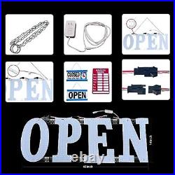 30x10 Large LED Open Signs for Business Super Bright Unique 30x10 inch White