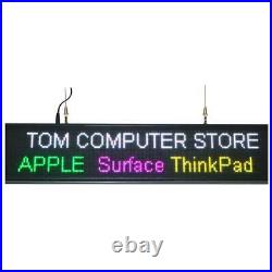 39x7.6 Programmable LED Sign for Store P5 Rainbow Scrolling Texts WiFi Upload