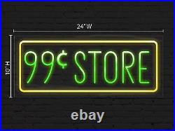 99 c Store Neon Sign for Retail Displays LED Flex Neon 24W x 10H x 1D