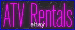 ATV Rentals Hot Pink 24x10 inches Neon LED Sign Decor Wall Lights Brighten Store