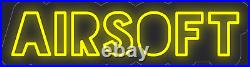 Airsoft Yellow 24x6 inches Neon LED Sign Decor Wall Lights Brighten Up Store