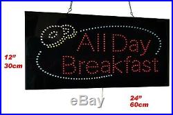 All Day Breakfast Sign, TOPKING Signage, LED Neon Open, Store, Window, Shop