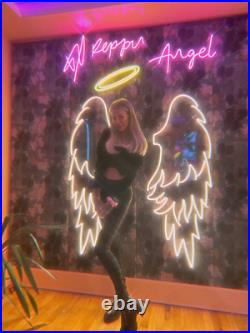 Angel Wings Neon LED Sign Wall Hanging Decor Wedding Gift Business Home Store