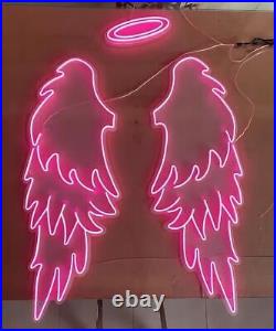 Angel Wings With Halo Flex LED Neon Sign Light Lamp Party Gift Store Shop Décor
