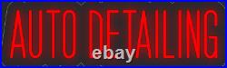 Auto Detailing Red 24x7 inches Neon LED Sign Decor Wall Lights Bright Up Store
