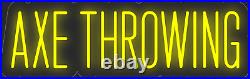 Axe Throwing Yellow 24x8 inches Neon LED Sign Decor Wall Lights Bright Up Store