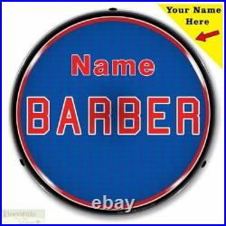 BARBER Sign 14 LED Light Custom Add Your Name Store Advertise USA Warranty