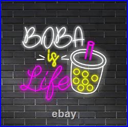 BOBA TEA NEON LIGHTS LED SIGN Game Room Wall Decor Home Gift Birthday STORE CUTE