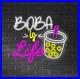BOBA TEA NEON LIGHTS LED SIGN Game Room Wall Decor Home Gift Birthday STORE CUTE