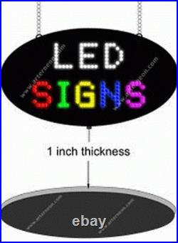 BRAND NEW BOOK STORE 27x15 OVAL SOLID/ANIMATED LED SIGN withCUSTOM OPTIONS 24498