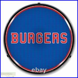 BURGERS Sign 14 LED Light Store Business Advertise Made USA Lifetime Warranty