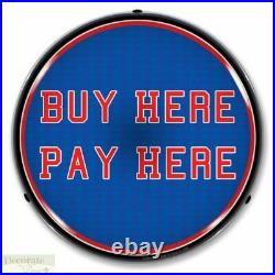 BUY HERE PAY HERE Sign 14 LED Light Store Business Advertise Lifetime Warranty