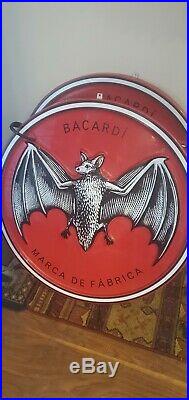 Bacardi Rum 3D Bat Store L. E. D. Display Sign Mancave- Cool 32 Round