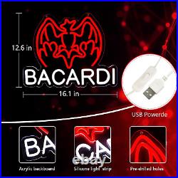 Bacardi Rum Neon Commercial LED Sign Wall Decor Bar Store Party Lights Man Cave