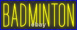 Badminton Yellow 24x10 inches Neon LED Sign Decor Wall Lights Brighten Up Store