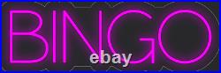 Bingo Hot Pink 24x8 inches Neon LED Sign Decor Wall Lights Brighten Up Store