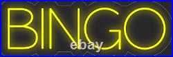 Bingo Yellow 24x8 inches Neon LED Sign Decor Wall Lights Brighten Up Store