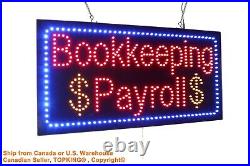 Bookkeeping Payroll Neon Sign LED Open Sign Store Sign Business Sign Window Sign