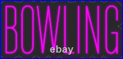 Bowling Hot Pink 24x11 inches Neon LED Sign Decor Wall Lights Brighten Up Store