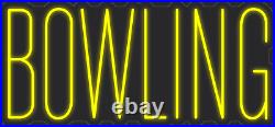 Bowling Yellow 36x17 inches Neon LED Sign Decor Wall Lights Brighten Up Store