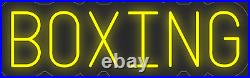 Boxing Yellow 24x8 inches Neon LED Sign Decor Wall Lights Brighten Up Store