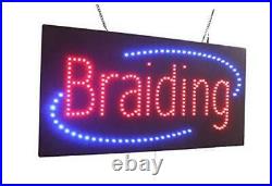 Braiding Sign, Signage, LED Neon Open, Store, Window, Shop, Business