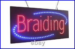 Braiding Sign, Signage, LED Neon Open, Store, Window, Shop, Business