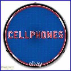 CELLPHONES Sign 14 LED Light Store Business Advertise USA Lifetime Warranty