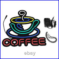 COFFEE LED Neon Sign Light Hanging Store Visual Artwork Lamp Wall Party UK