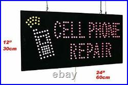 Cell Phone Repair Sign, TOPKING Signage, LED Neon Open, Store, Window, Shop