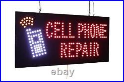 Cell Phone Repair Sign TOPKING Signage LED Neon Open Store Window Shop Busine