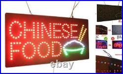Chinese Food Sign, Signage, LED Neon Open, Store, Window, Shop, Business