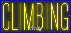 Climbing Yellow 24x12 inches Neon LED Sign Decor Wall Lights Brighten Up Store