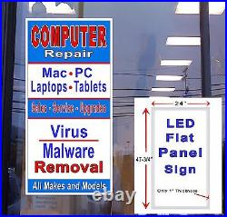 Computer Repair Mac PC Tablet Led window store sign 48x24 Bright Led Sign