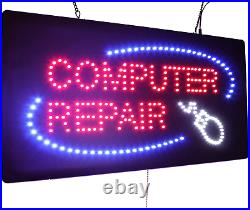 Computer Repair Sign, TOPKING Signage, LED Neon Open, Store, Window, Shop, Grand