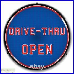 DRIVE-THRU OPEN Sign 14 LED Light Store Business Advertise Made USA Warranty