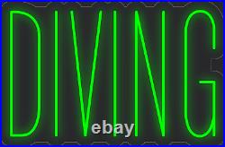 Diving Green 24x16 inches Neon LED Sign Decor Wall Lights Brighten Up Store