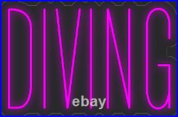 Diving Hot Pink 24x16 inches Neon LED Sign Decor Wall Lights Brighten Up Store